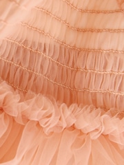 Peach Pink Short Sleeve Mesh Dress & T-Shirt Set (3mths-7yrs) - Image 7 of 8