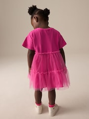 Bright Pink Character Short Sleeve Mesh Dress (3mths-7yrs) - Image 3 of 8