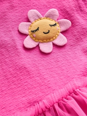 Bright Pink Character Short Sleeve Mesh Dress (3mths-7yrs) - Image 7 of 8