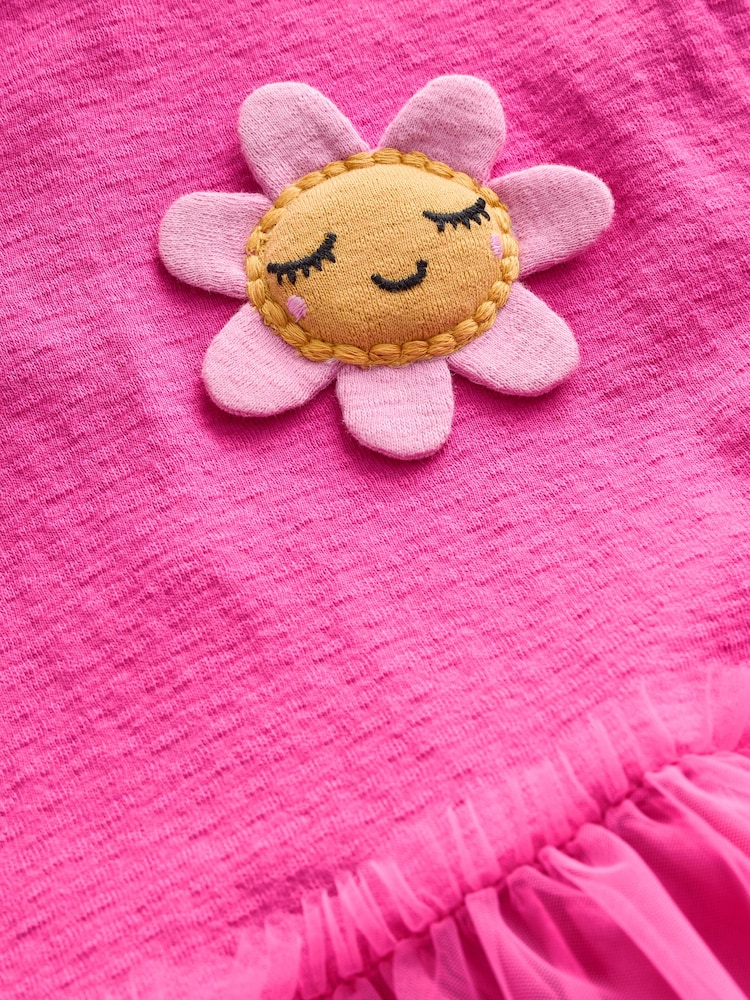 Bright Pink Character Short Sleeve Mesh Dress (3mths-7yrs) - Image 7 of 8