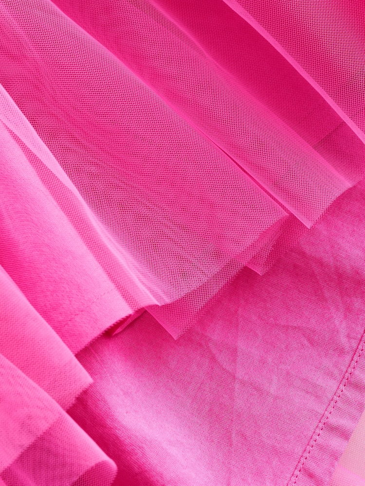 Bright Pink Character Short Sleeve Mesh Dress (3mths-7yrs) - Image 8 of 8