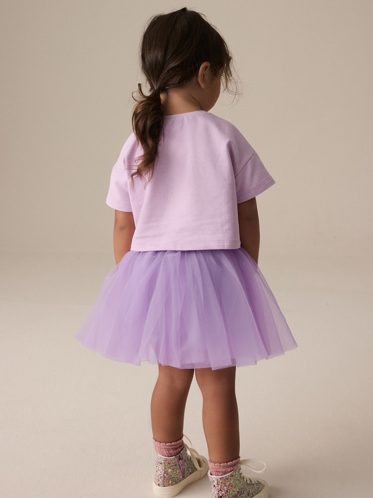Violet lilas - Ensemble T-shirt et Jupe (3mths-7yrs) - Image 3 of 9