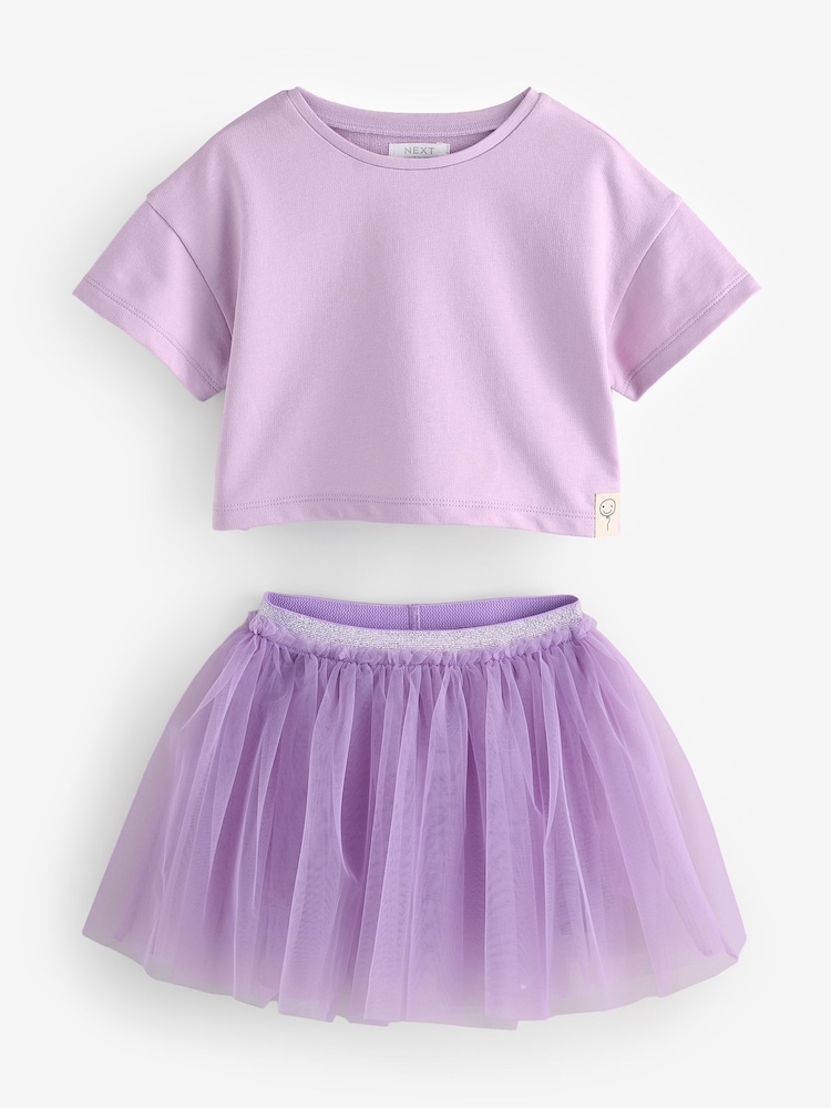 Violet lilas - Ensemble T-shirt et Jupe (3mths-7yrs) - Image 5 of 9