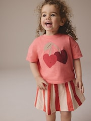 Cherry Pink Short Sleeve Skirt Set (3mths-7yrs) - Image 1 of 9