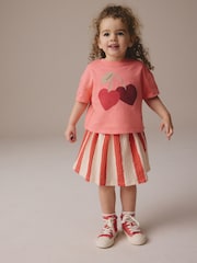 Cherry Pink Short Sleeve Skirt Set (3mths-7yrs) - Image 2 of 9