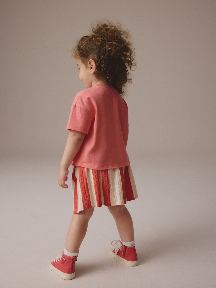 Cherry Pink Short Sleeve Skirt Set (3mths-7yrs) - Image 3 of 9