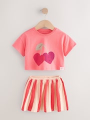 Cherry Pink Short Sleeve Skirt Set (3mths-7yrs) - Image 5 of 9