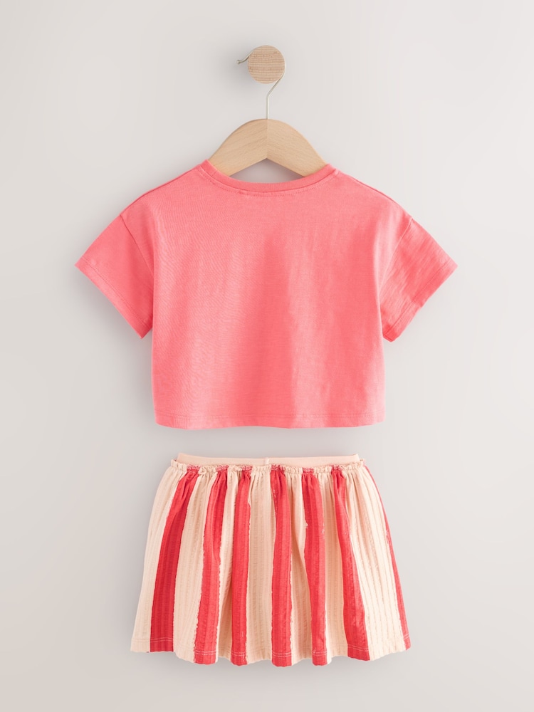 Cherry Pink Short Sleeve Skirt Set (3mths-7yrs) - Image 6 of 9