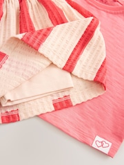 Cherry Pink Short Sleeve Skirt Set (3mths-7yrs) - Image 8 of 9