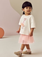 Pink/White Short Sleeve Top And Skirt Set (3mths-7yrs) - Image 3 of 9