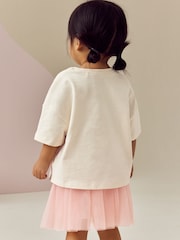 Pink/White Short Sleeve Top And Skirt Set (3mths-7yrs) - Image 4 of 9