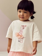 Pink/White Short Sleeve Top And Skirt Set (3mths-7yrs) - Image 5 of 9
