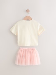 Pink/White Short Sleeve Top And Skirt Set (3mths-7yrs) - Image 7 of 9