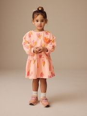 Orange Heart Character Long Sleeve Sweat Dress (3mths-7yrs) - Image 1 of 7