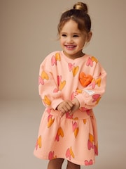 Orange Heart Character Long Sleeve Sweat Dress (3mths-7yrs) - Image 2 of 7