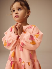 Orange Heart Character Long Sleeve Sweat Dress (3mths-7yrs) - Image 3 of 7