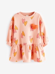 Orange Heart Character Long Sleeve Sweat Dress (3mths-7yrs) - Image 4 of 7