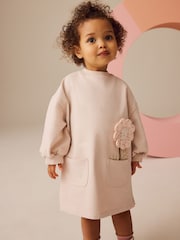 Oatmeal Floral Character Long Sleeve Sweat Dress (3mths-7yrs) - Image 1 of 9