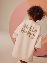 Oatmeal Floral Character Long Sleeve Sweat Dress (3mths-7yrs) - Image 2 of 9