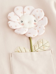Oatmeal Floral Character Long Sleeve Sweat Dress (3mths-7yrs) - Image 7 of 9