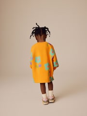 Orange Floral Long Sleeve Sweat Dress (3mths-7yrs) - Image 3 of 10