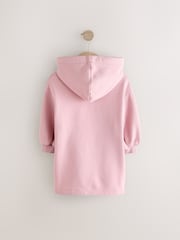 Pink Bunny Long Sleeve Hooded Sweat Dress (9mths-7yrs) - Image 6 of 10