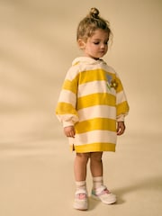 Ochre / Cream Long Sleeve Hooded Sweat Dress (3mths-7yrs) - Image 1 of 8