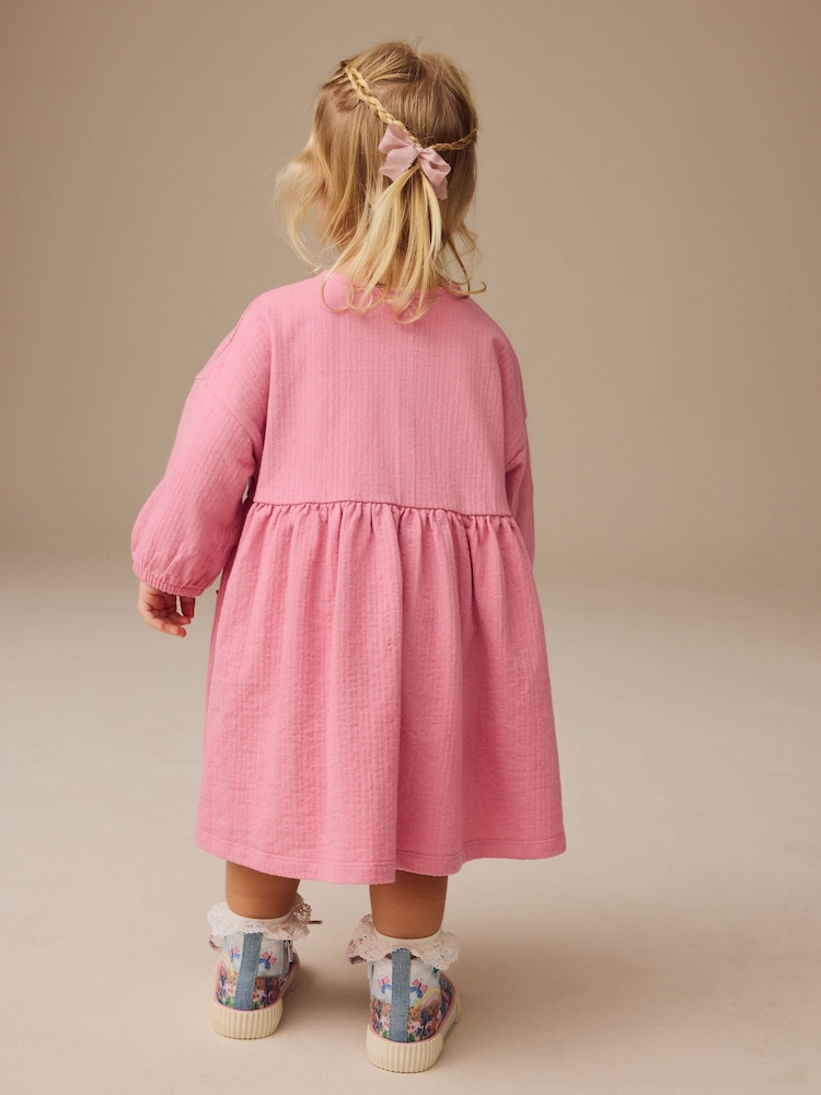 Rose lapin - Robe à manches longues en jersey (3mths-7yrs) - Image 3 of 9