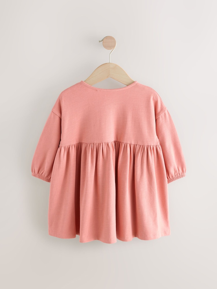 Rose lapin - Robe à manches longues en jersey (3mths-7yrs) - Image 6 of 9
