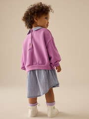 Blue/Pink Bunny Long Sleeve Shirt Sweat Dress (3mths-7yrs) - Image 3 of 7