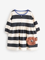 Stripe Bear Long Sleeve Jersey Dress (3mths-7yrs) - Image 4 of 7