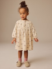 Neutral Long Sleeve Jersey Dress (3mths-7yrs) - Image 1 of 8