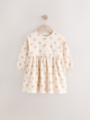 Neutral Long Sleeve Jersey Dress (3mths-7yrs) - Image 5 of 8