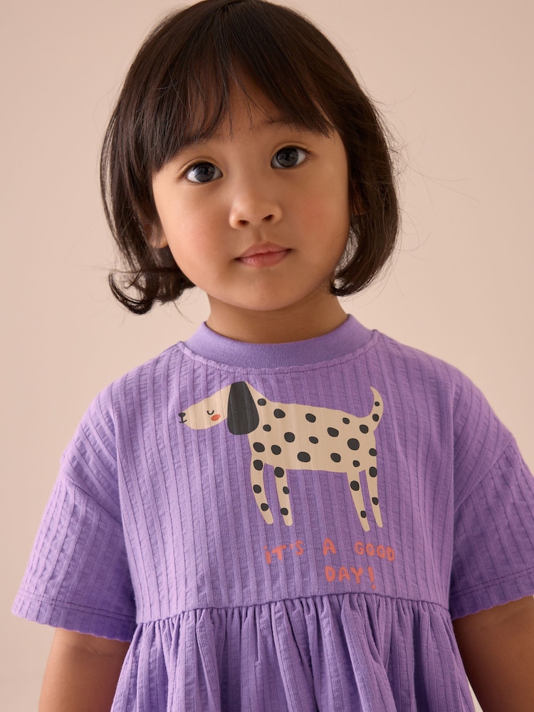 Purple Dog Short Sleeve Summer Dress (3mths-7yrs) - Image 3 of 9