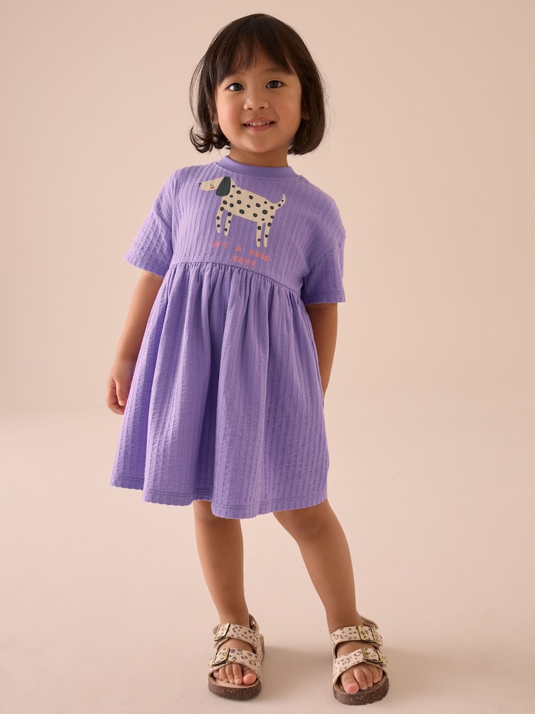 Purple Dog Short Sleeve Summer Dress (3mths-7yrs) - Image 4 of 9