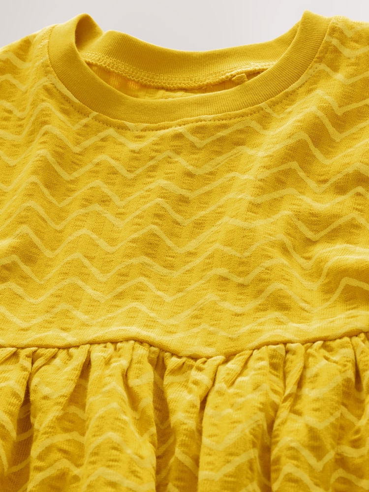 Ochre Yellow Padded Flower - فستان صيفي بكُم قصير (3شهور-7سنوات) - Image 6 of 7