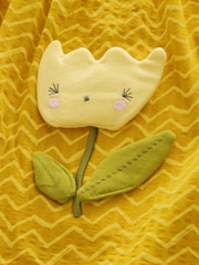 Ochre Yellow Padded Flower Short Sleeve Summer Dress (3mths-7yrs) - Image 8 of 8