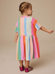 Rainbow Stripe Short Sleeve Summer Dress (3mths-7yrs) - Image 2 of 9