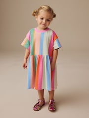 Rainbow Stripe Short Sleeve Summer Dress (3mths-7yrs) - Image 3 of 9