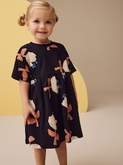 Black/White Short Sleeve Summer Dress (3mths-7yrs) - Image 1 of 8