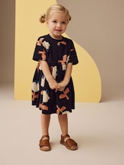 Black/White Short Sleeve Summer Dress (3mths-7yrs) - Image 3 of 8