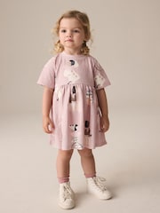 Pink Short Sleeve Jersey Summer Dress (3mths-7yrs) - Image 2 of 9