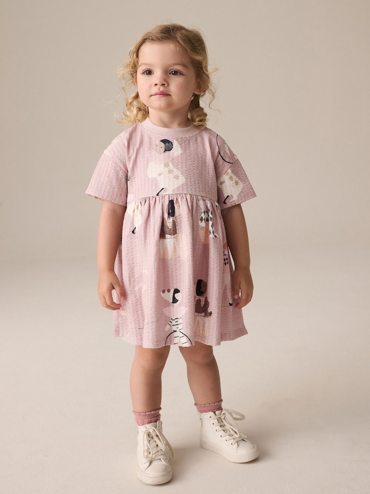 Rosa - Vestido de verano de punto y manga corta (3 meses - 7 años) - Imagen 2 de 9 Rosa - Vestido de verano de punto y manga corta (3 meses - 7 años) - Imagen 2 de 9