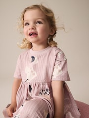 Pink Short Sleeve Jersey Summer Dress (3mths-7yrs) - Image 4 of 9