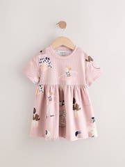 Pink Short Sleeve Jersey Summer Dress (3mths-7yrs) - Image 6 of 9