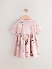 Pink Short Sleeve Jersey Summer Dress (3mths-7yrs) - Image 7 of 9