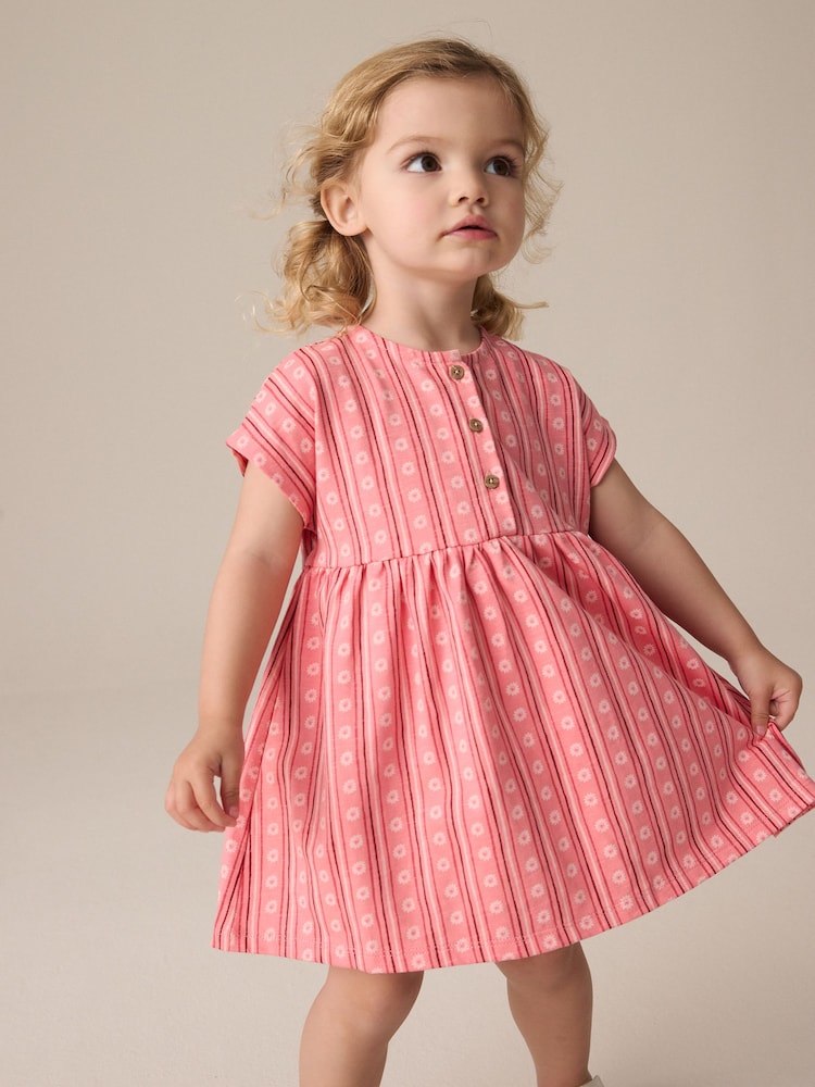 Pink Short Sleeve Jersey Summer Dress (3mths-7yrs) - Image 1 of 8