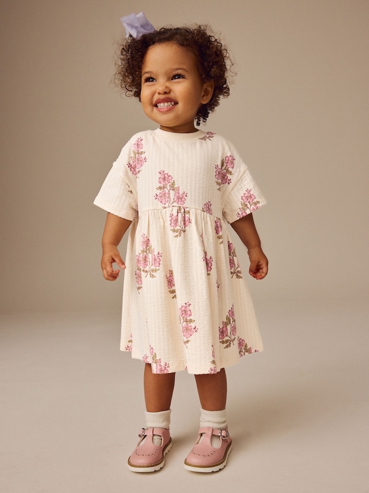 Ecru White Floral Short Sleeve Summer Dress (3mths-7yrs) - Image 1 of 9
