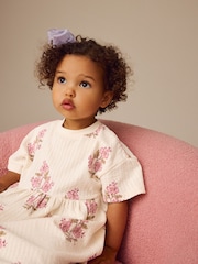 Ecru White Floral Short Sleeve Summer Dress (3mths-7yrs) - Image 4 of 9