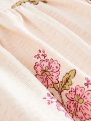 Ecru White Floral Short Sleeve Summer Dress (3mths-7yrs) - Image 7 of 9